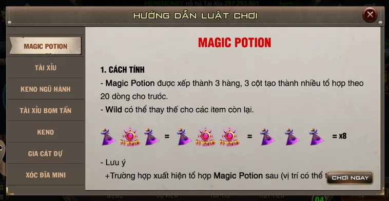 Minigame Magic Potion Tại B52 Club Săn Hũ Vàng Cực Đỉnh Với Phần Thưởng Khổng Lồ