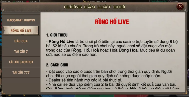 Chinh Phục Siêu Phẩm Rồng Hổ BigWin Livestream Tại B52 Club Đẳng Cấp