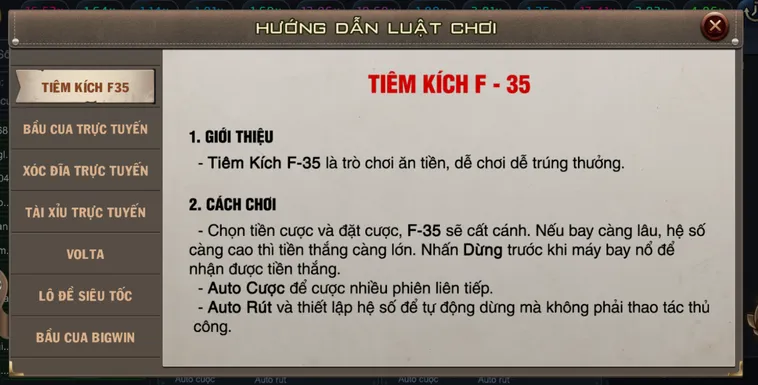 Minigame Tiêm Kích F35 Tại B52 Club Siêu Phẩm Giải Trí Đẳng Cấp Thế Giới